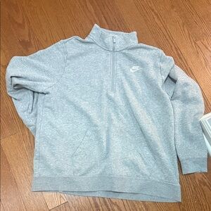Nike Heather Gray Quarter-Zip Pullover Sweatshirt